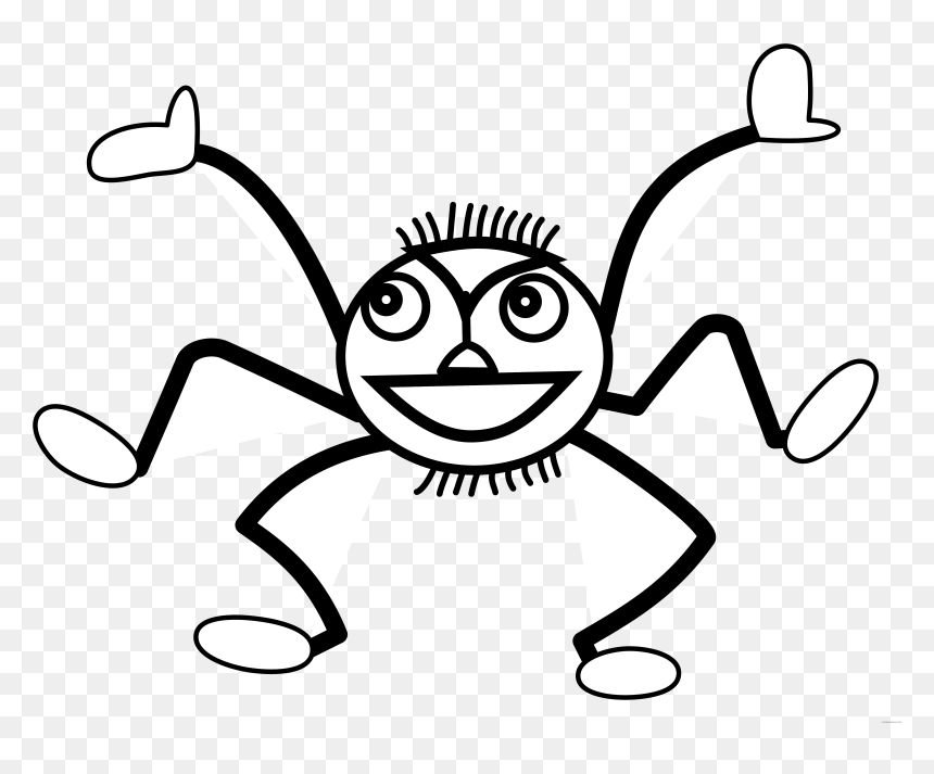 Spider Outline Clipart - Spider In Black And White, HD Png Download - muffet png