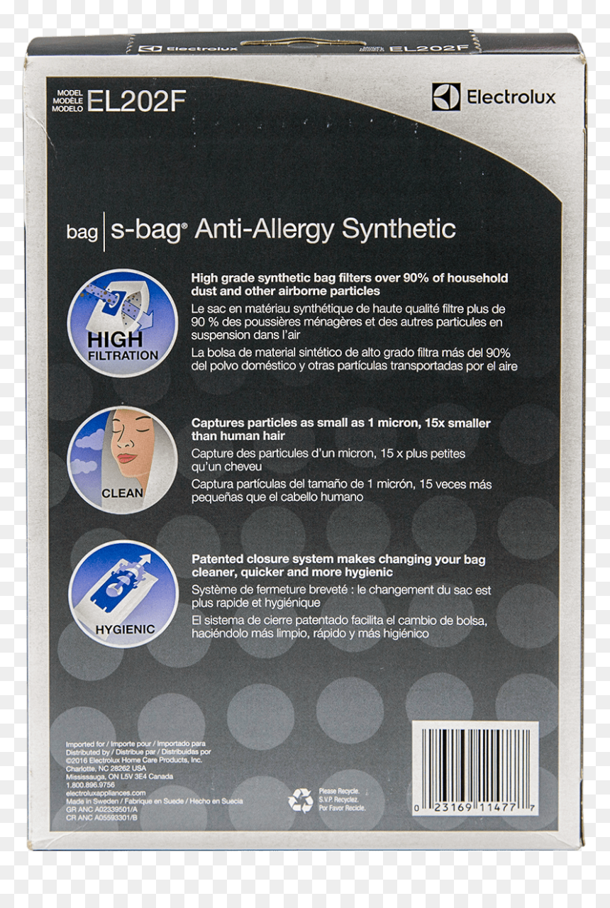 Electrolux Replacement S-bag Clinic - Ink, HD Png Download - particulas png