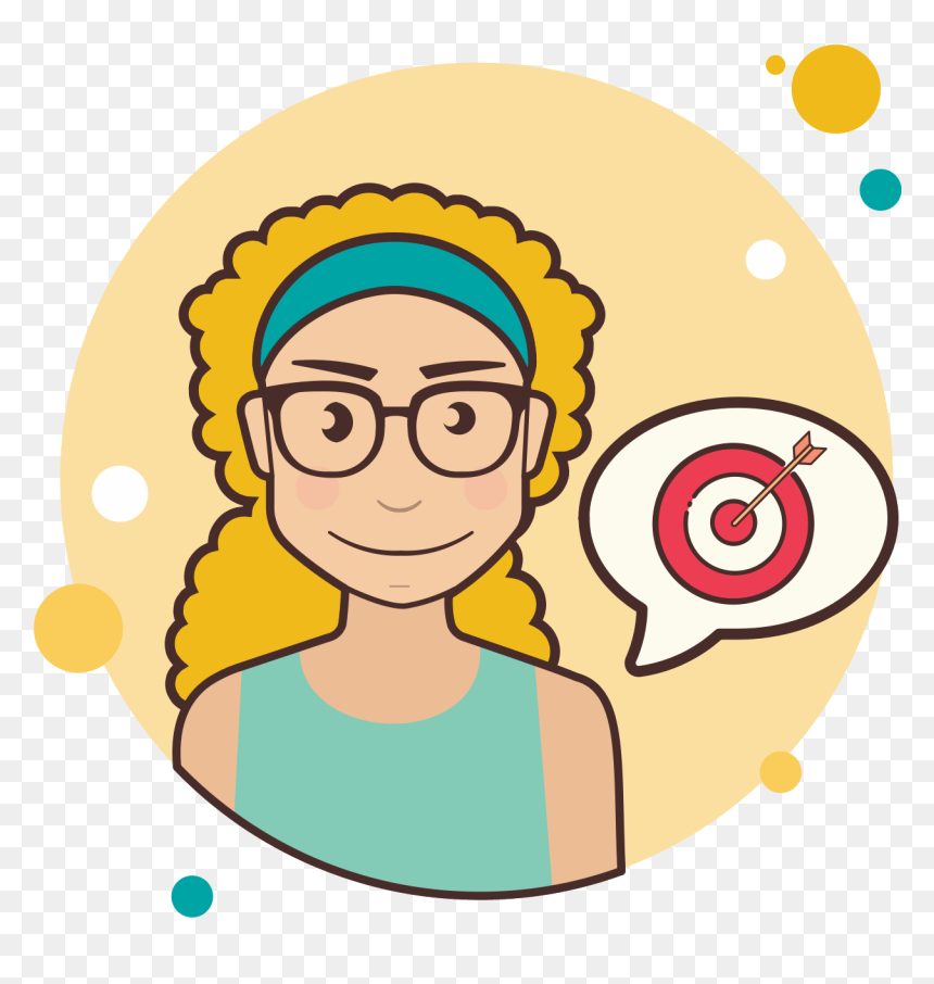 Girl And Target Icon - Old Lady Reading Cartoon, HD Png Download - signo interrogacion png