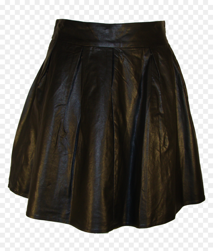 Faux Leather Box Pleat Skirt - Miniskirt, HD Png Download - edgy png