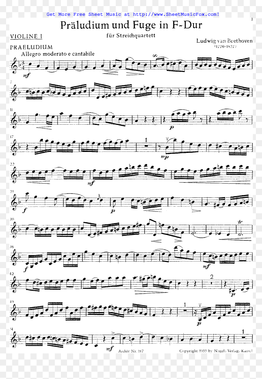 Prelude And Fugue For String Quartet, Hess 30 Sheet - Fergie's Sheet Music Of National Anthem, HD Png Download - beethoven png