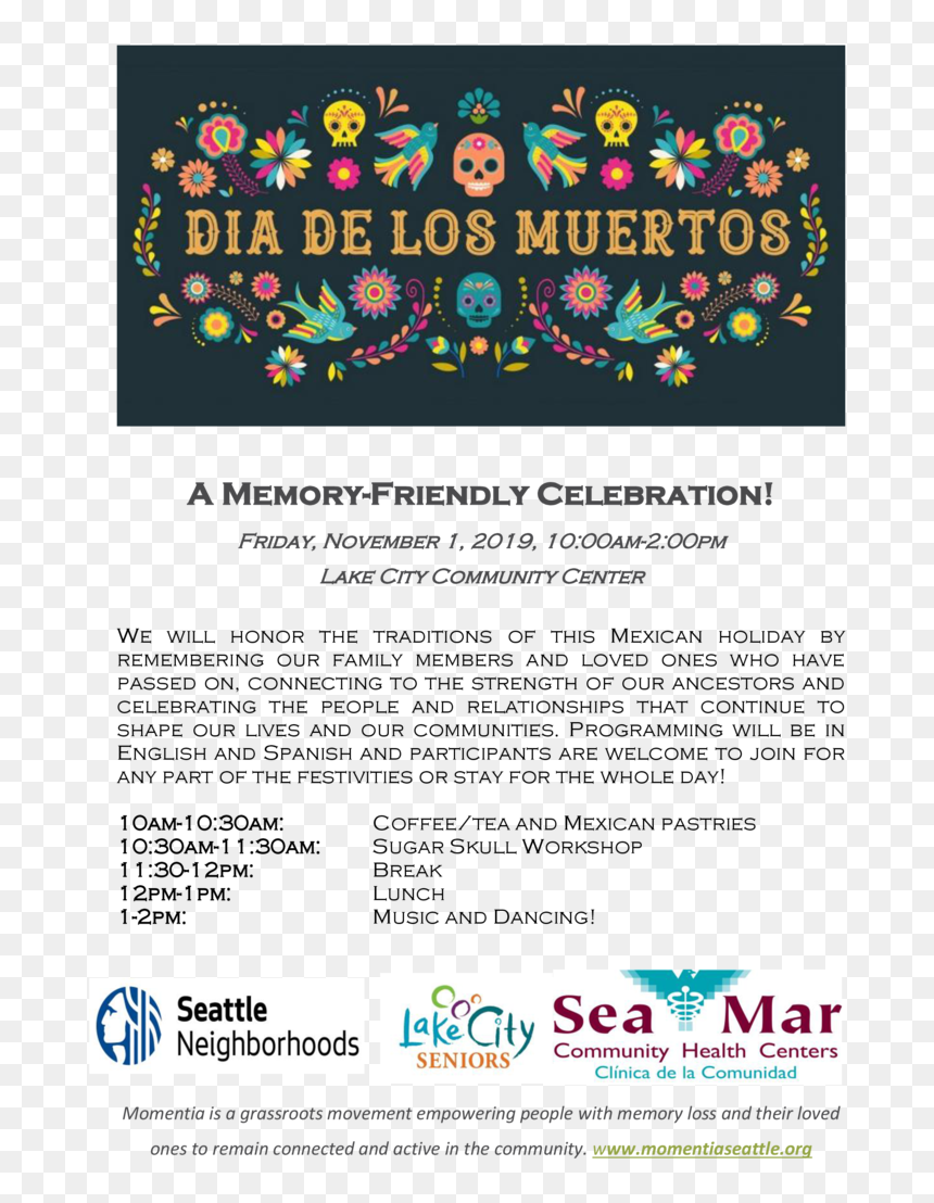 Dia De Los Muertos Celebration Flier Page 0 - Dia De Los Muertos Title, HD Png Download - dia de muertos png