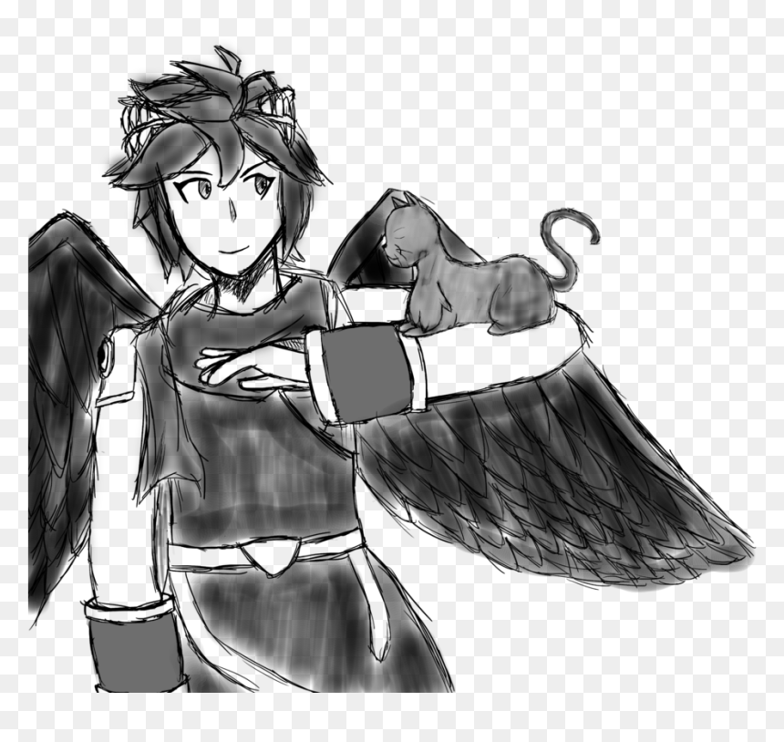 Dark Pit With Cat - Cartoon, HD Png Download - dark pit png