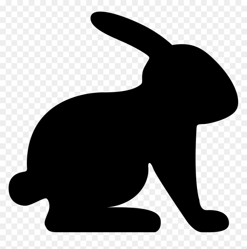 Rabbit Facing Right - Bunny Silhouette, HD Png Download - bunny tail png