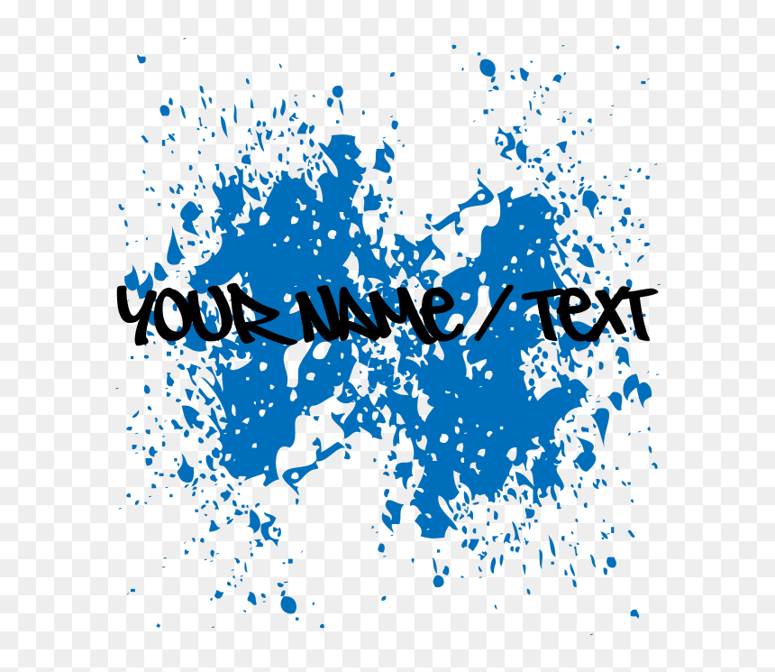 Blue Paint Splatter Mousepad - Graphic Design, HD Png Download - blue paint png