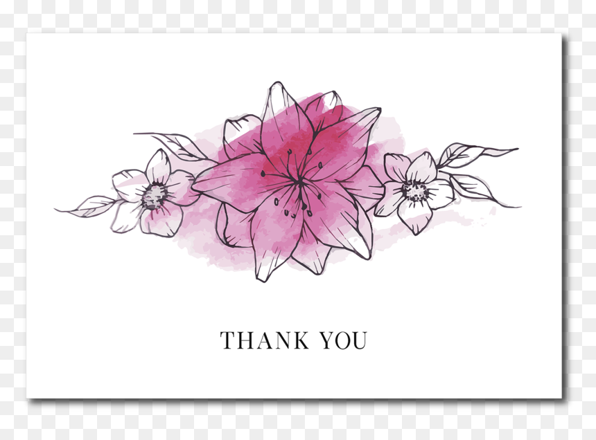 Floral Thank You Card"
 Class="lazyload Lazyload Fade - Cherry Blossom, HD Png Download - thank you card png