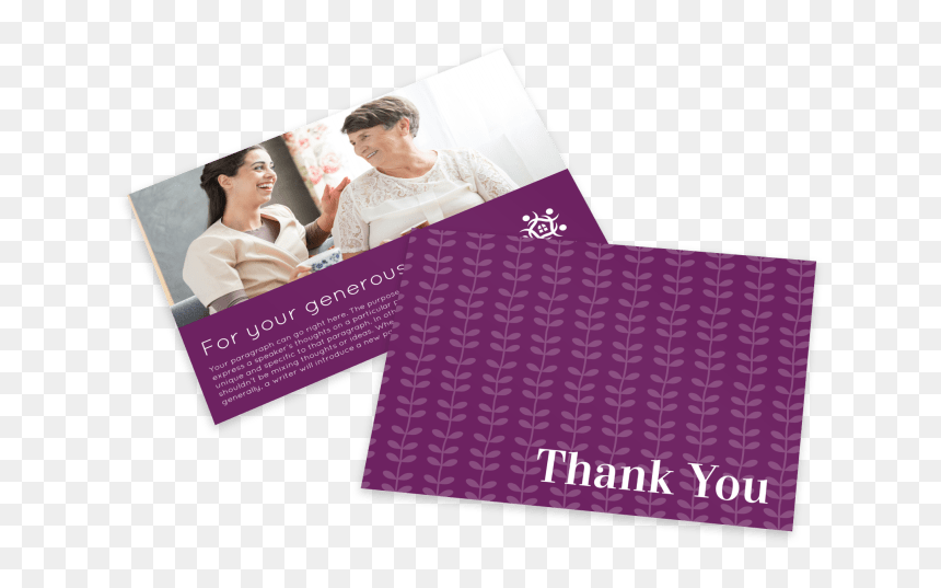 Purple Thank You Card Template Preview - Brochure, HD Png Download - thank you card png