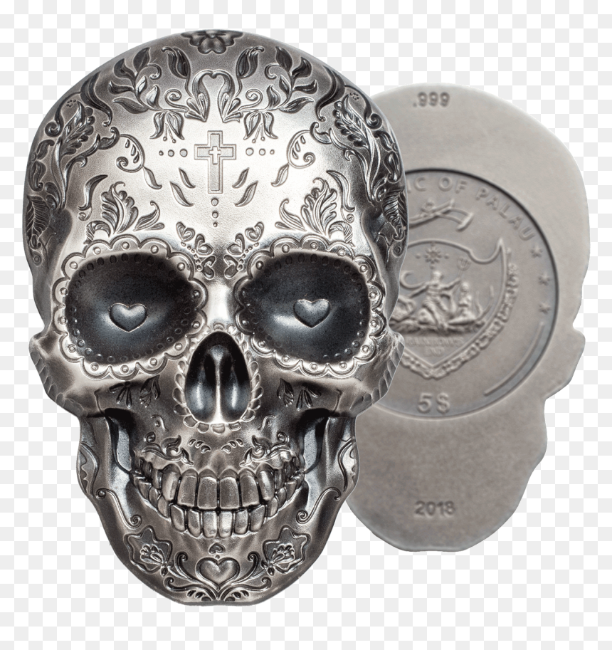 Catrina Day Of The Dead Skull Dia Muertos Shape 1 Oz, HD Png Download - skull bandana png