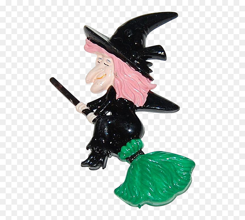 1960/70s Halloween Flying Witch Cake Topper - Figurine, HD Png Download - flying witch png