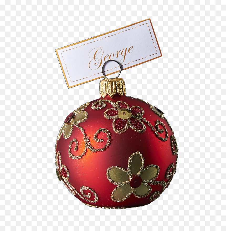 Hand Crafted Christmas Ornament Red Cardholder With - Christmas Ornament, HD Png Download - blue ornament png