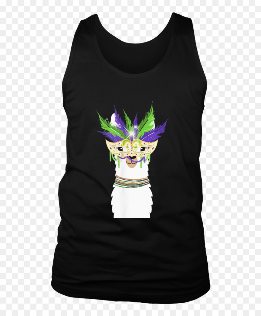 Cute & Stylish Llama Wearing Carnival Mask Tshirt - T-shirt, HD Png Download - carnival mask png