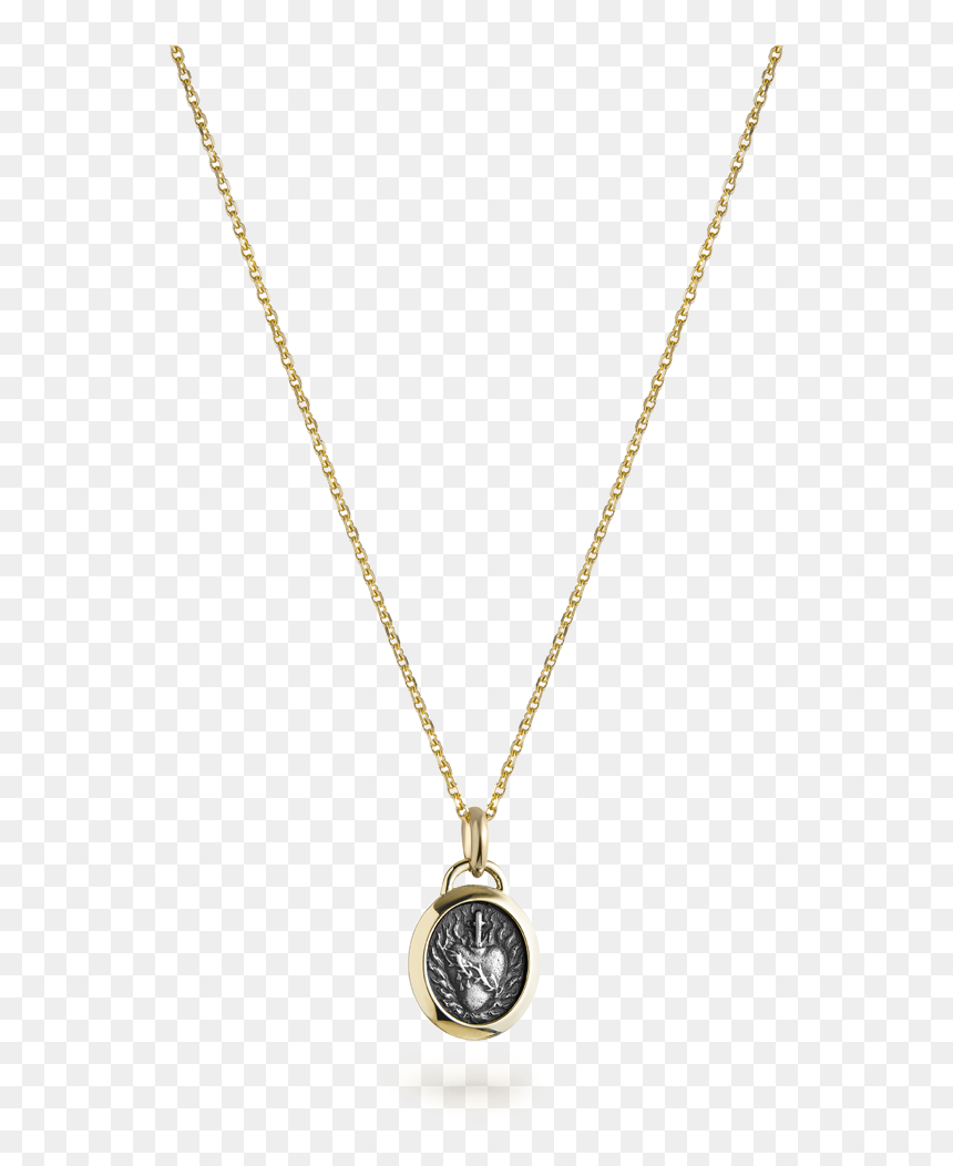 18ct Yellow Gold Small Sacred Heart Pendant - Rubover Drop Pendant Gold, HD Png Download - flaming heart png