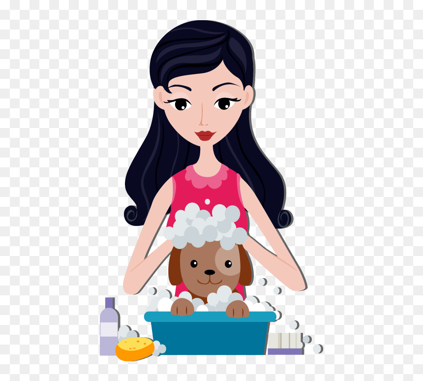 Dog Clipart Bathtub The - Caring For Animals Clipart, HD Png Download - bath tub png