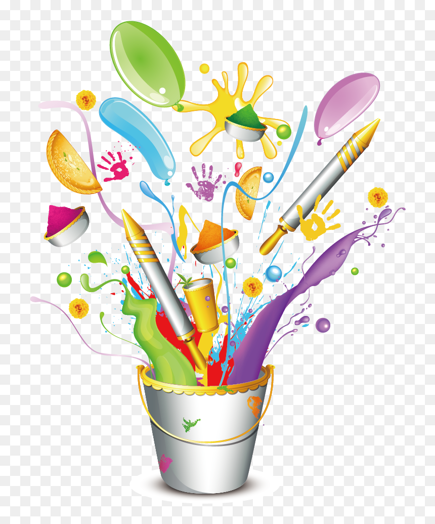 And Watercolor Wish Sms Greeting Note Pen Clipart - Colorful Holi Wallpaper 2018, HD Png Download - sms png