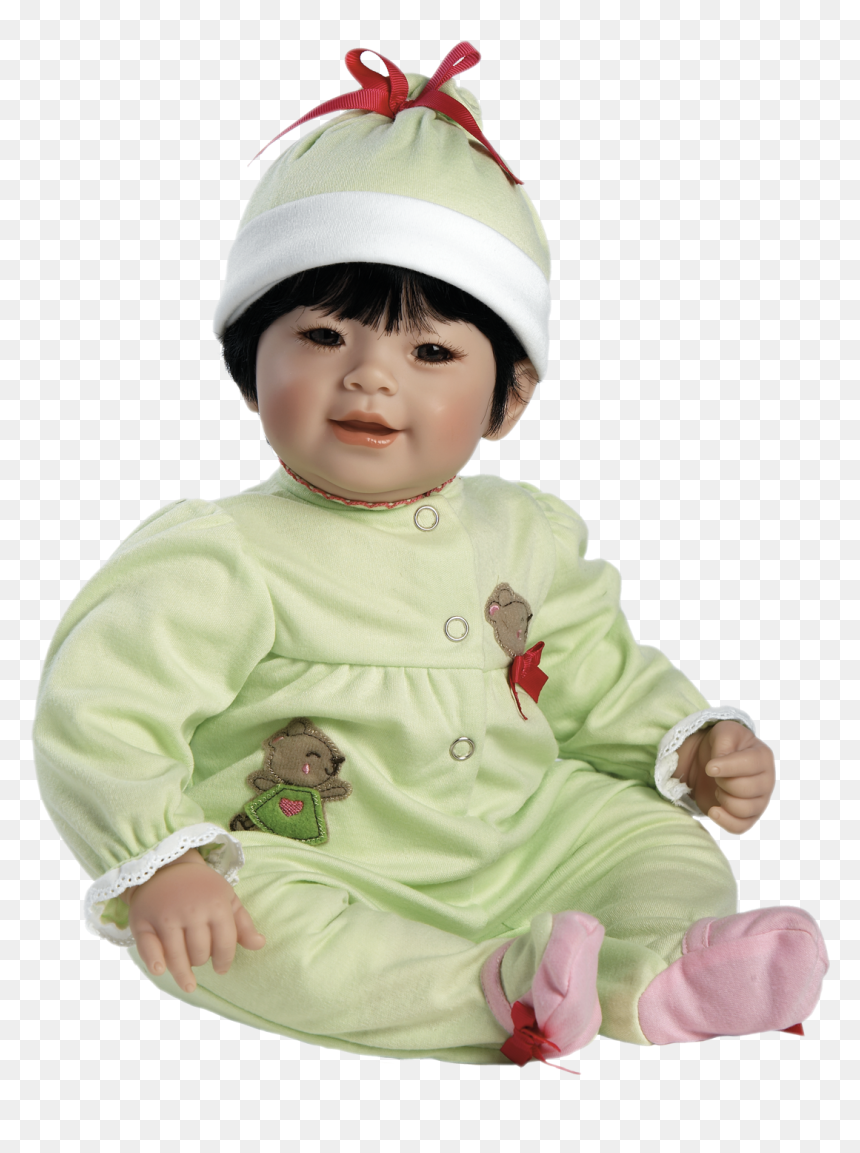 Boy And Girl Shopping Realistic Png - Doll Brown Eyes Black Hair Baby, Transparent Png - dolly png