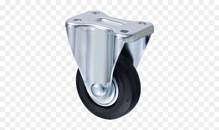 4 Inch Black Castor Rubber Dolly Rigid Wheels - Rolling, HD Png Download - dolly png
