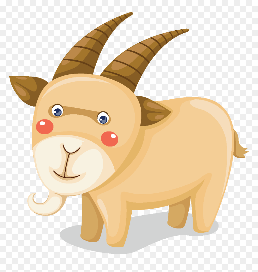 Cartoon Cute Goat Element - Farm Animal Cartoon Vector, HD Png Download - goat simulator png