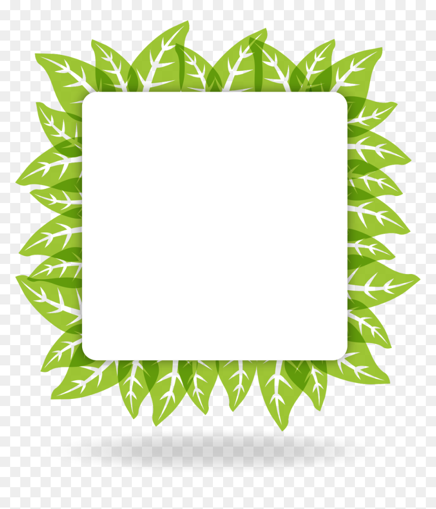 #leaves #frame #green #eco #rectangle #square #quadrilateral - Paper, HD Png Download - leaves frame png