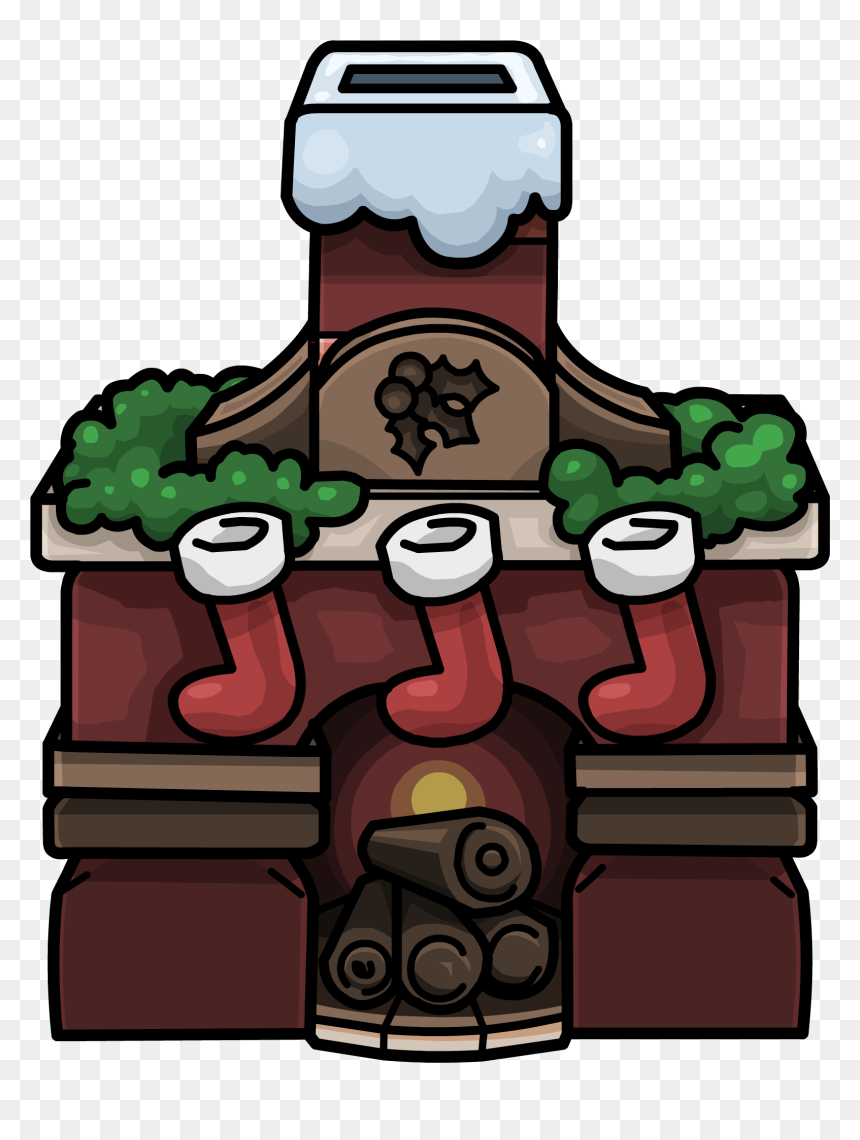 Official Club Penguin Online Wiki - Club Penguin Christmas Furniture, HD Png Download - christmas fireplace png