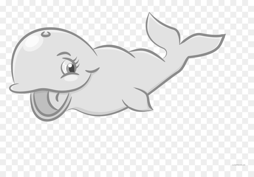 Clipart Whale Black And White - Deep Ocean Life Animals, HD Png Download - whale tail png