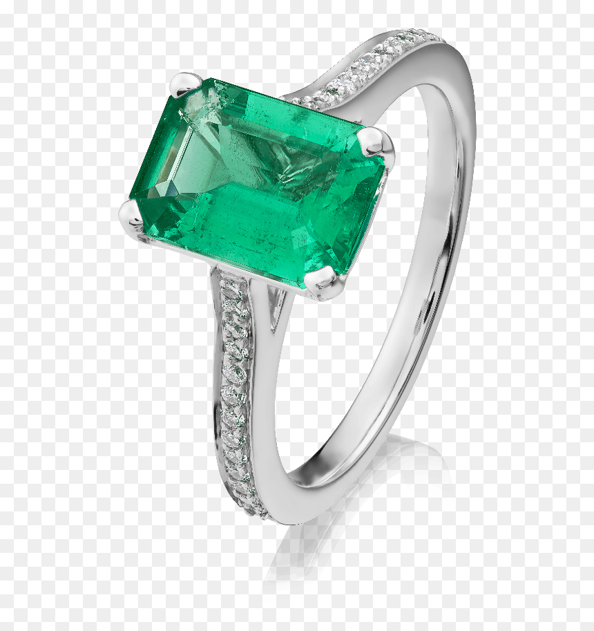 Single Green Diamond Ring, HD Png Download - green diamond png