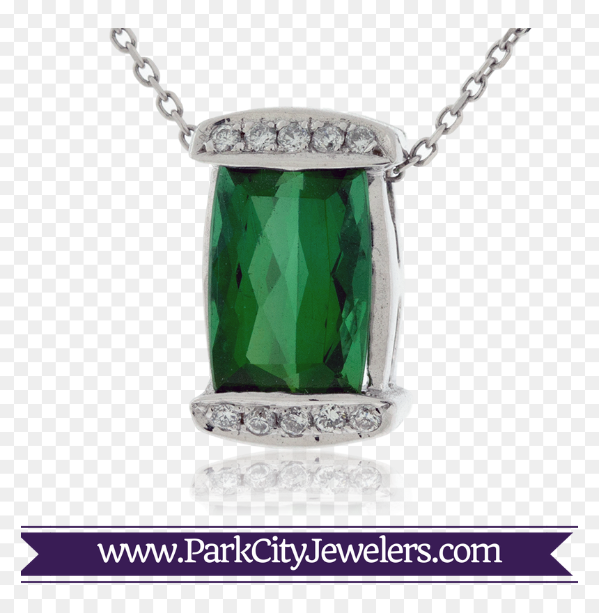 Green Tourmaline And Diamond Necklace - Inlaid Dinosaur Bone Rings, HD Png Download - green diamond png