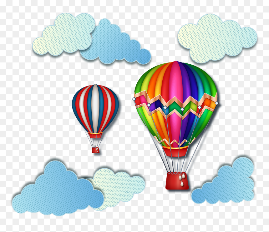 Hot Air Balloon Toy Balloon - Transparent Hot Air Balloon With Clouds Png, Png Download - hot air ballon png