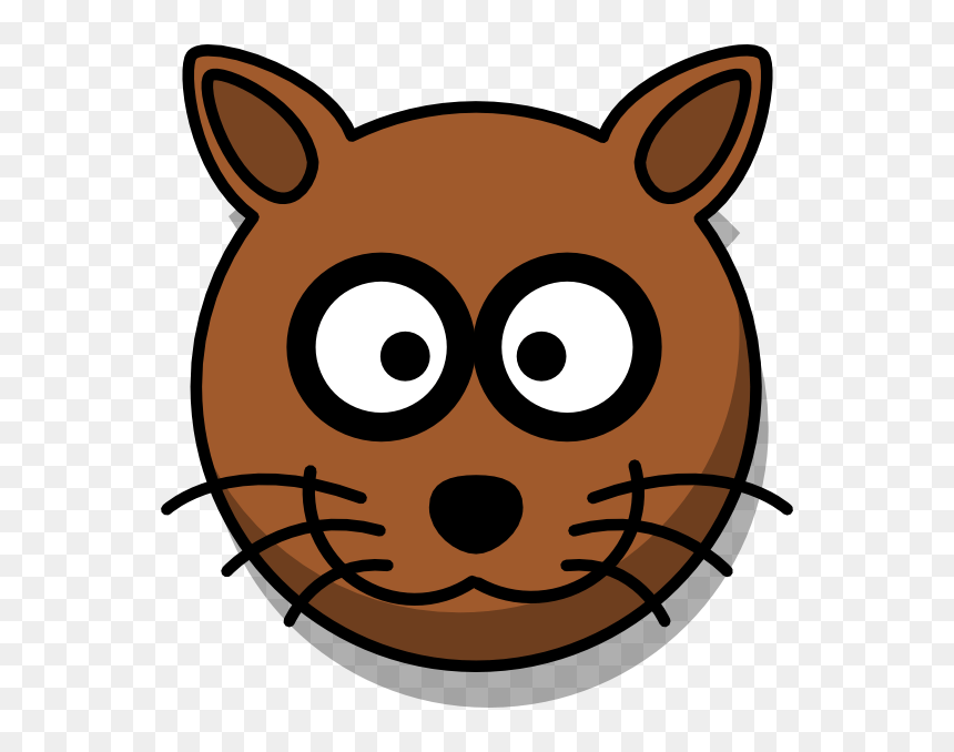 Brown Cat Head Cartoon - Clip Art Tiger Face, HD Png Download - cartoon head png