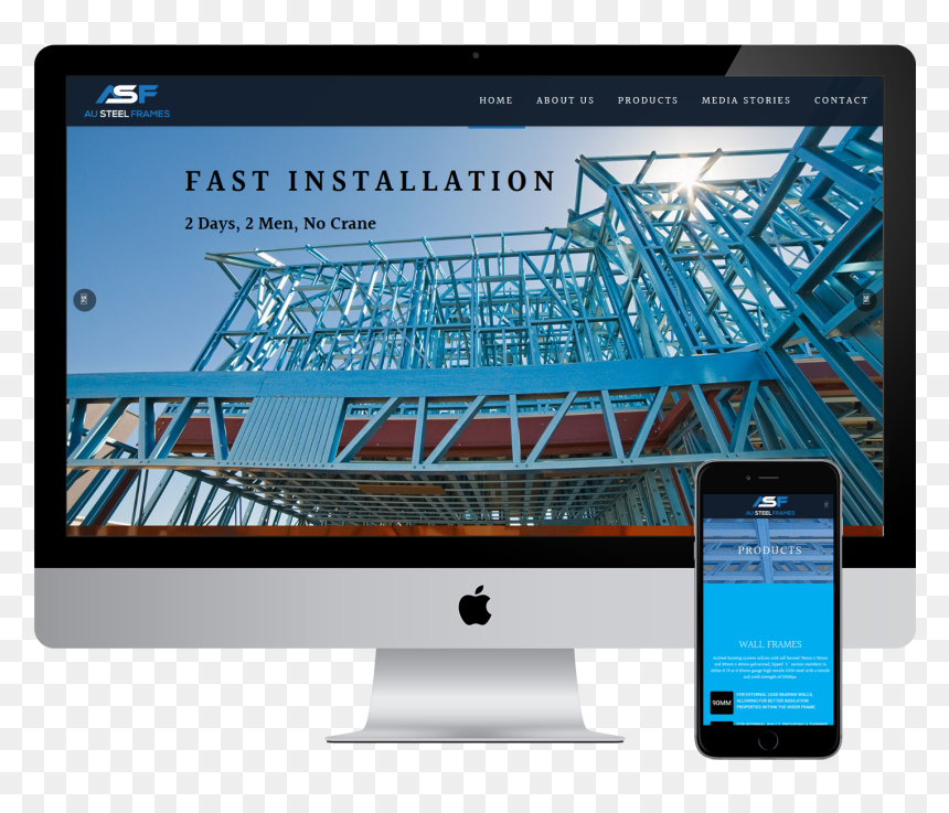 Au Steel Frames Desktop View Designed By Alcinder Tech - Blue Steel Frame Studs, HD Png Download - tech frame png
