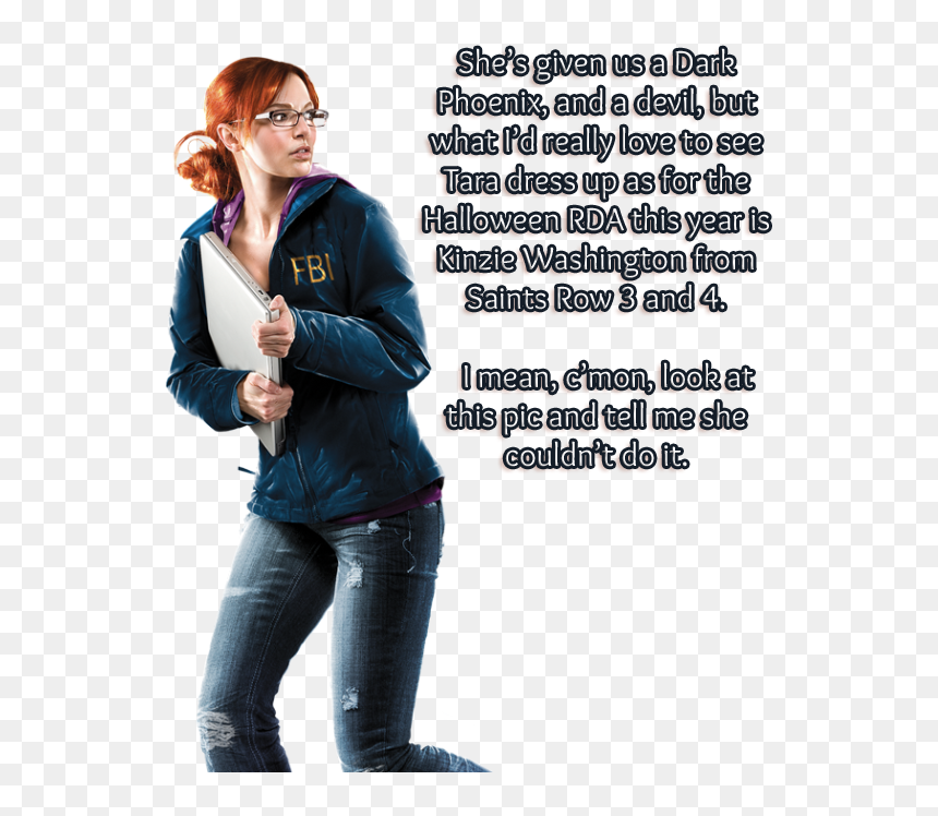 “ She’s Given Us A Dark Phoenix, And A Devil, But What - Leather Jacket, HD Png Download - saints row 4 png