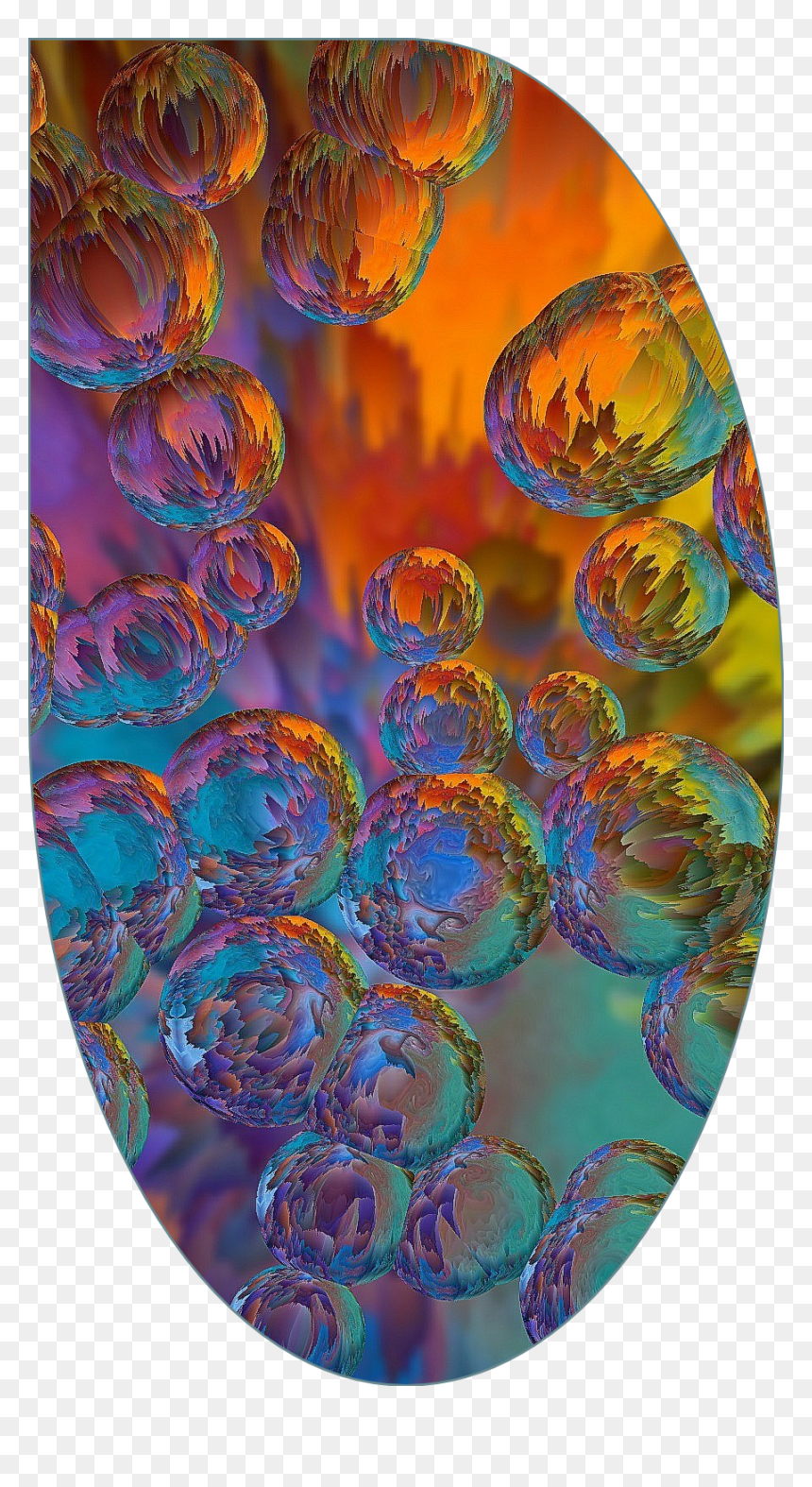#background #bubbles #bubble #colorful #walpaper #overlay - Fractal Art, HD Png Download - colorful bubbles png