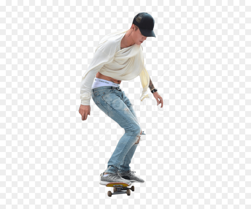 Justin Bieber Skateboarding Free - Skateboarding Png, Transparent Png - bieber png