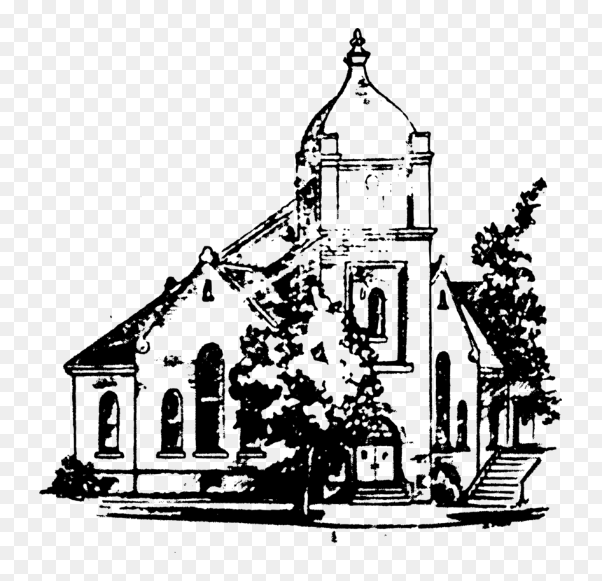 Building,medieval Architecture,monochrome Photography - Old Church Clipart, HD Png Download - old building png