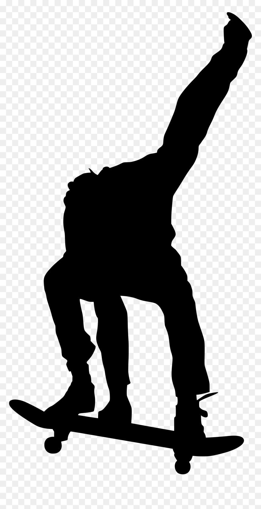 Silhouette, HD Png Download - skateboard silhouette png