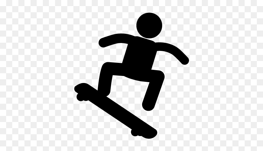 Skate Park Clip Art, HD Png Download - skateboard silhouette png
