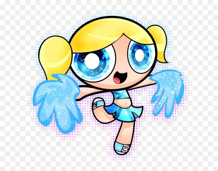 Rialto Panthers Junior All American Football & Cheer - Powerpuff Girls Bubbles Cheerleader, HD Png Download - cheerleader clipart png
