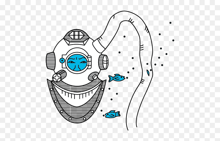 Deep Sea Diving Design Book Illustration - Cartoon, HD Png Download - diving board png