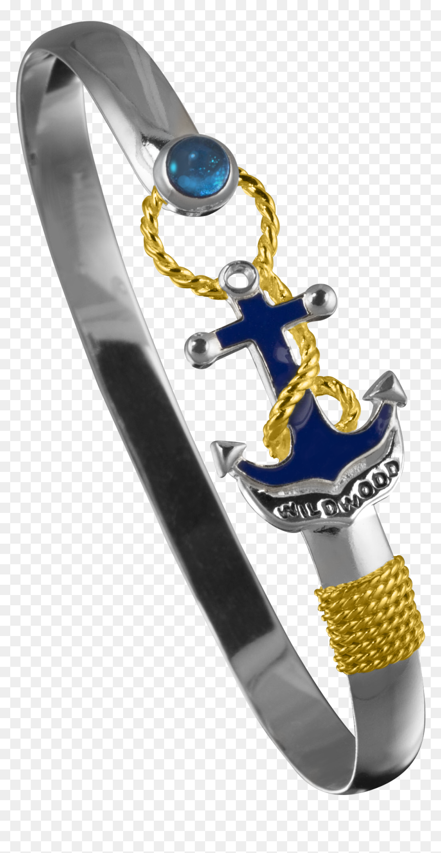 New Sterling Silver And 14k Yellow Gold Wrap Wildwood, HD Png Download - gold anchor png