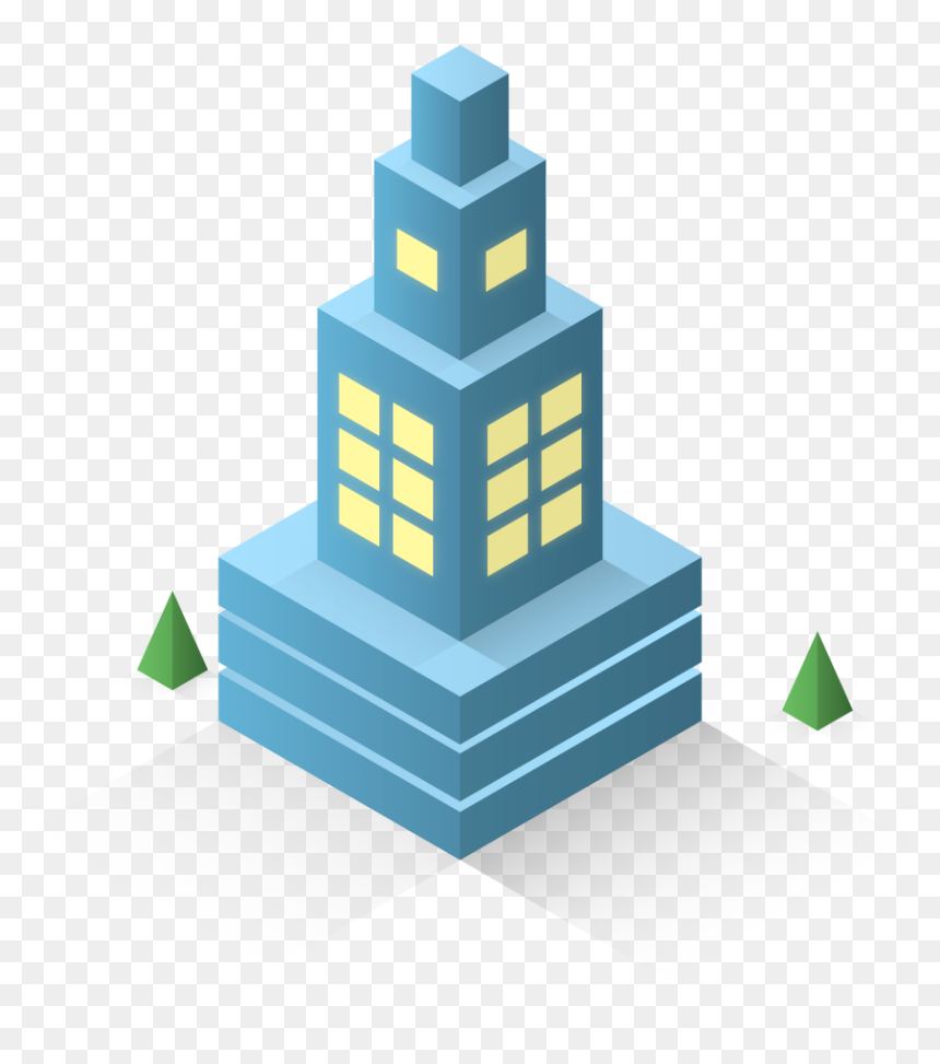 Isometrics But Blue Gradients - Illustration, HD Png Download - green gradient png