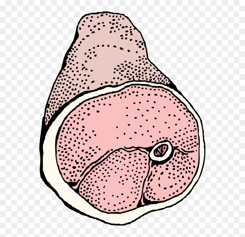 Pink,eye,organ - Ham Cartoon No Background, HD Png Download - salami png