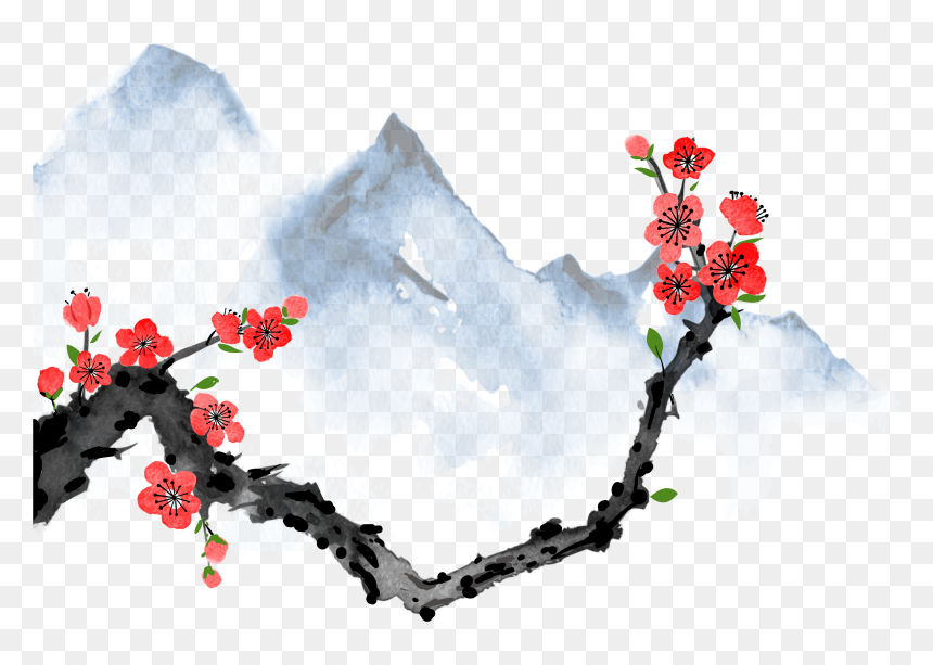 Responsive Image - Pine And Sakura Trees, HD Png Download - japanese tree png