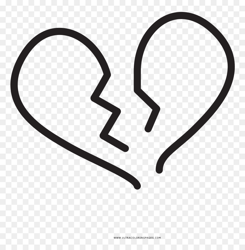 Trái Tim Màu Đen Tan Vỡ, HD Png Download - black and white heart png