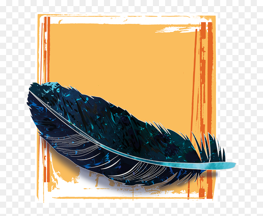 Feather, Blue, Black, Marbled, Fund, Orange - If You Want To Feel Rich Just Count The Things You, HD Png Download - blue feather png
