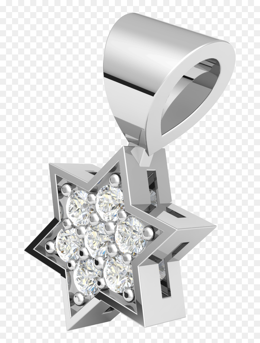 0 15ct Round Cut Genuine Diamond 10k Gold Pendant Ladies - Engagement Ring, HD Png Download - star cluster png