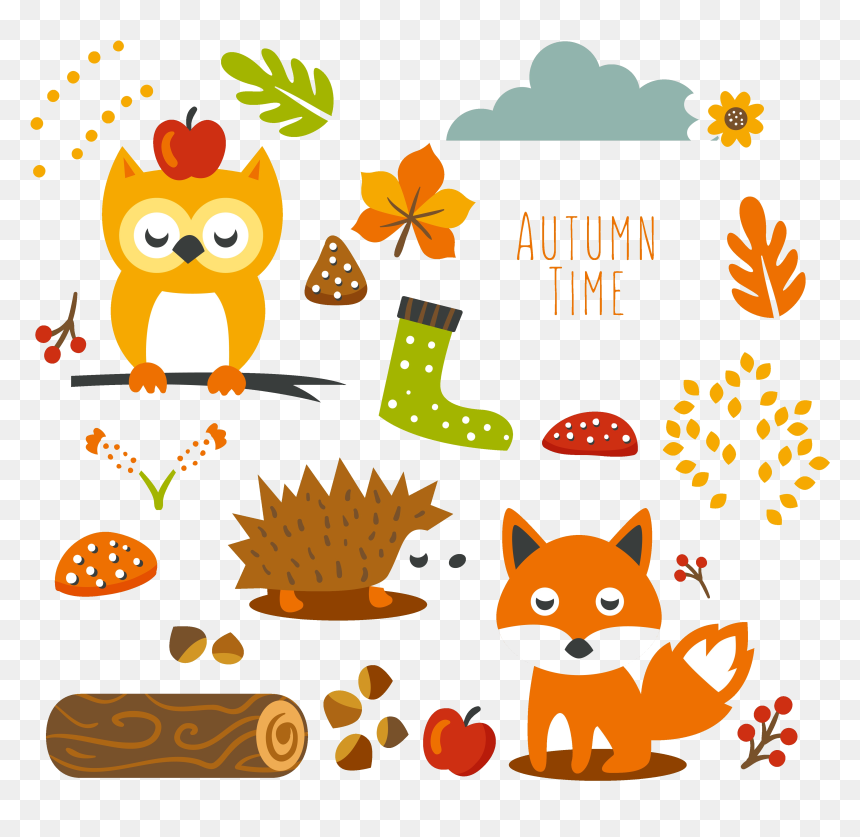 September Decorations Clipart Autumn Within Transparent - Cute Autumn Clip Art, HD Png Download - decorations png