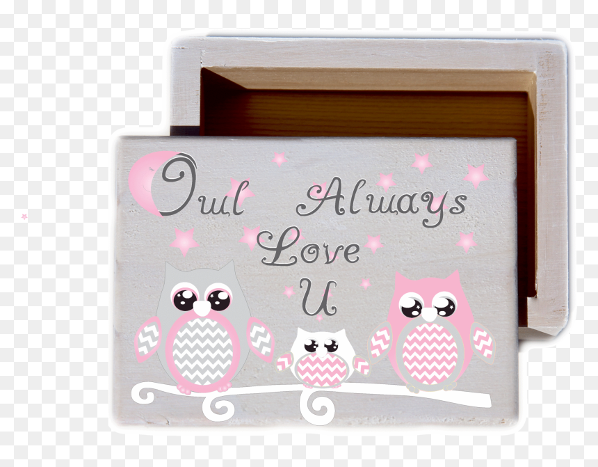 Owl Always Love U White Wash Wood Keepsake Collectible - Picture Frame, HD Png Download - pink owl png