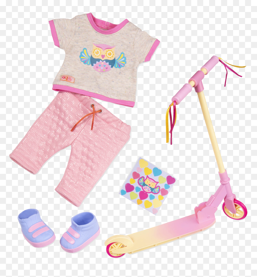 Owl Be Crusin Deluxe Scooter Outfit All Components - Our Generation Accessories Scooter, HD Png Download - pink owl png