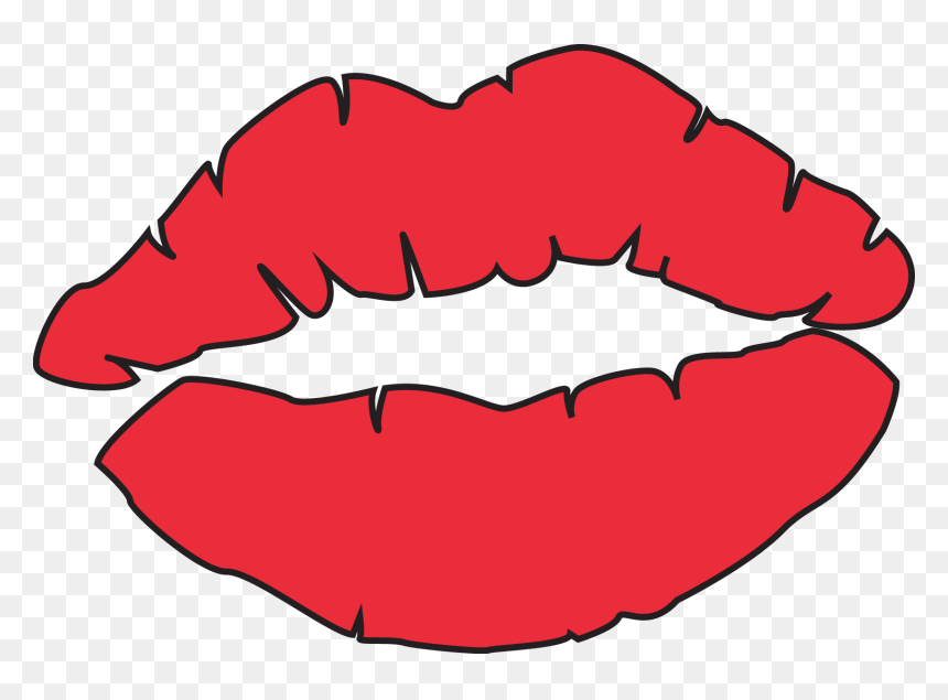 Clipart Of Lips, Mouth And Kiss, HD Png Download - kissing lips png
