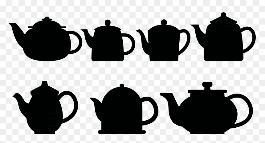 Coffee Teapot Silhouette - Asian Teapot Silhouette, HD Png Download - water cup png