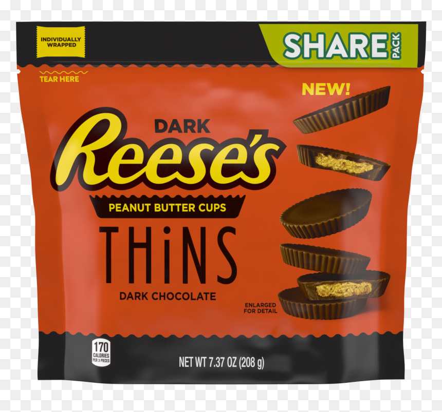 Image Of Reese"s Peanut Butter Dark Chocolate Thins - Reese's Peanut Butter Cup Thins, HD Png Download - mr peanut png
